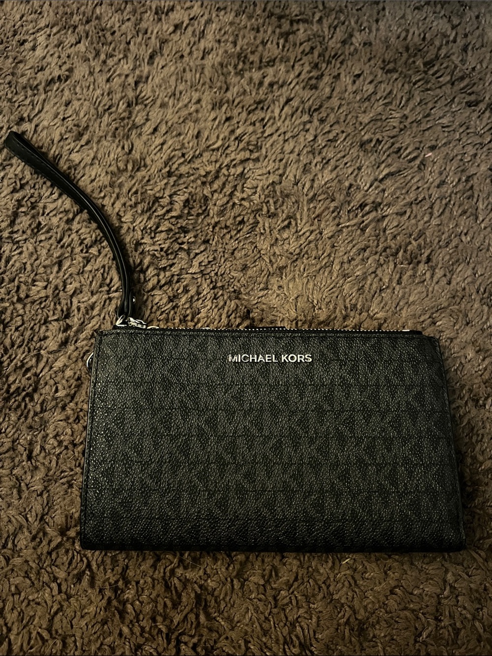 Michael Kors Black Logo-Print Wristlet Wallet